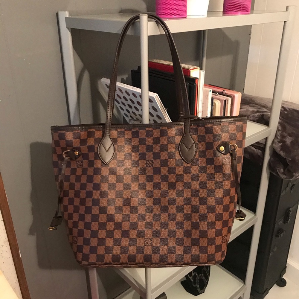 Brown Checkered Purse Tote